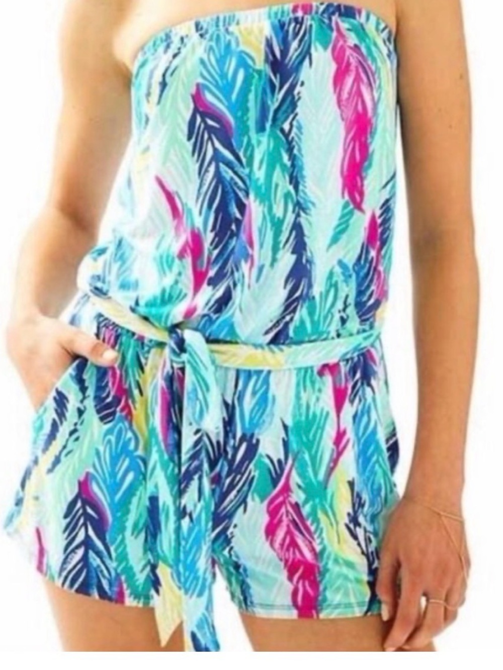 Lilly Pulitzer EUC Ritz Romper Light as a Feather Print Small